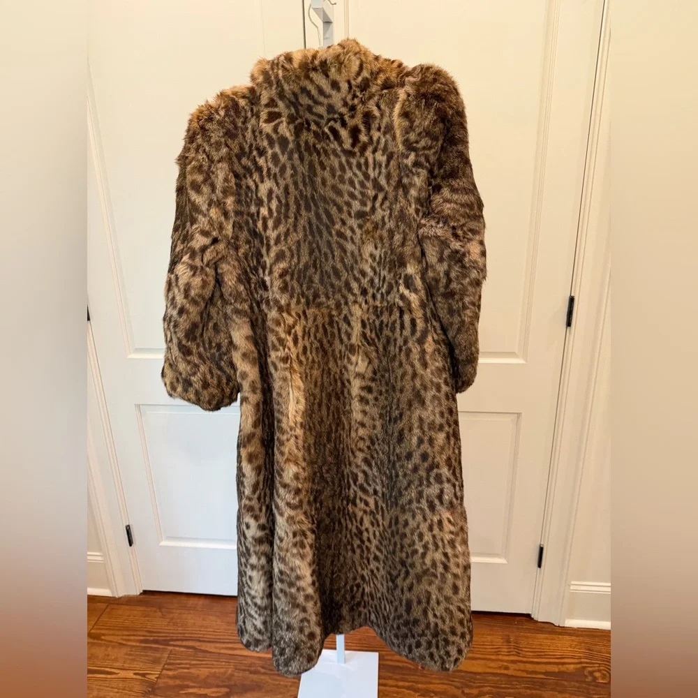 Polo Norte Vintage Animal Print Rabbit Fur Coat - Picture 6 of 9
